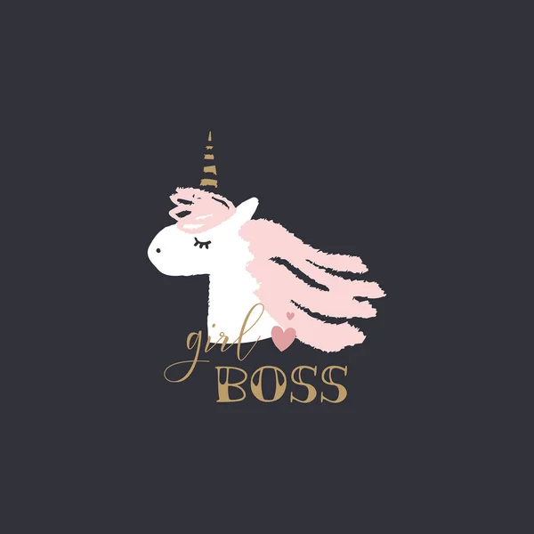 Lindo Unicornio Dibujado Mano Colores Pastel Bueno Para Las Impresiones — Vector de stock