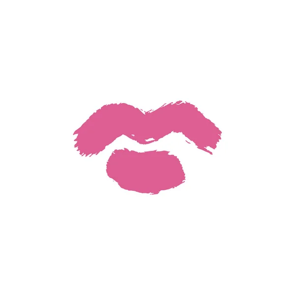 Vector Dibujado Mano Símbolo Labios Rosados Plantilla Elemento Logotipo Estilo — Vector de stock