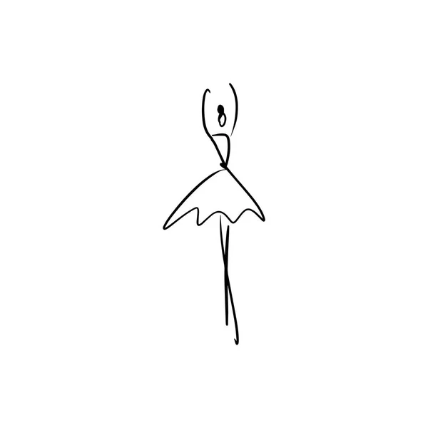 Vector Lijn Silhouet Van Elegante Ballerina Het Pictogram Van Danser — Stockvector