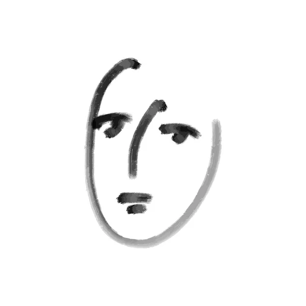 ライン アート グラマー女性顔肖像画 繊維等の印刷します ベクトル図 — ストックベクタ