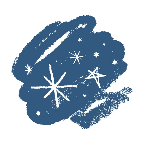 Snowflakes Winter Theme Simple Brush Sketch Illustration Isolated White Background — Stok Vektör