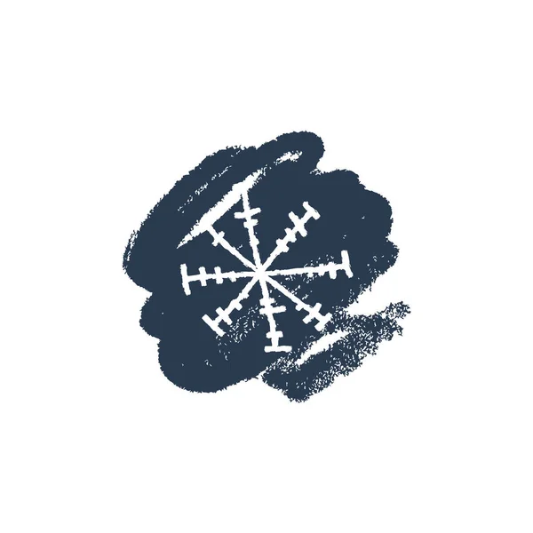 Snowflake Hand Drawn Blå Ikon Logotyp Mall Vinter Tema Enkel — Stock vektor