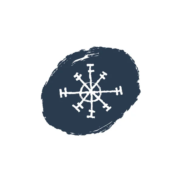 雪花手绘蓝色图标 标志模板 冬季主题 在白色背景查出的简单的刷子草绘图 — 图库矢量图片