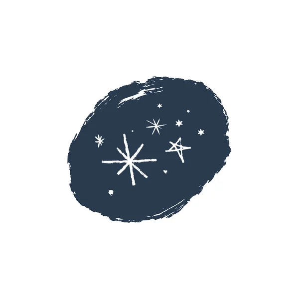 Sněhové Vločky Zimní Téma Jednoduchý Kartáč Skica Ilustrace Izolované Bílém — Stockový vektor
