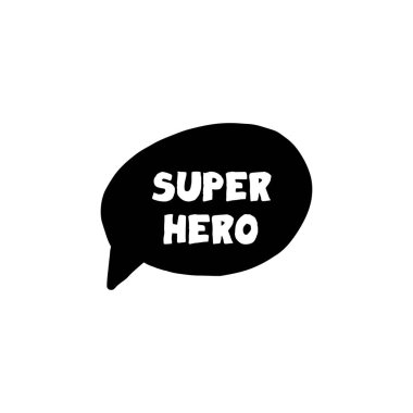 Vektör kreş Super Hero sanat, şirin çocuk poster. İskandinav tarzı siyah beyaz yazdırma ve duvar sanat yazıt. Tek renkli metin işareti çocuklar için
