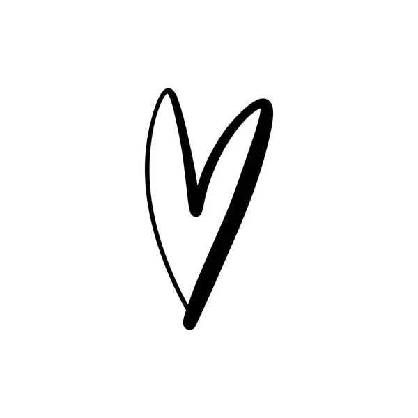 Handgezeichnetes Herz Pinsel Tinte Dekorelement Valentinstag Kartensymbol Musterelement Und Liebesikone — Stockvektor