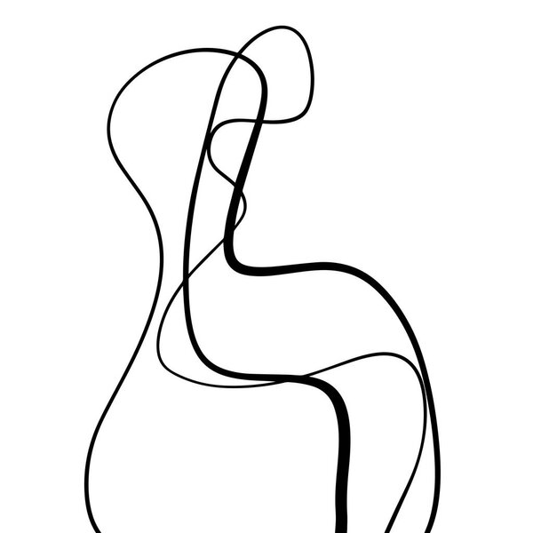 Vector abstract hand drawn black ink shape. Good for posters, postcards, t-shirts and other. Modern style. Isolated on white background.