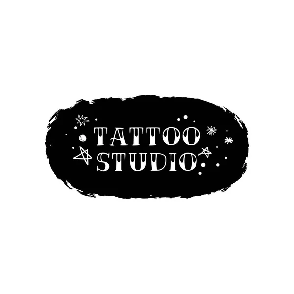 Vintage Tattoo Studio Logotyp Emblem Tatuering Bokstäver Stil Teckensnitt Logotyp — Stock vektor