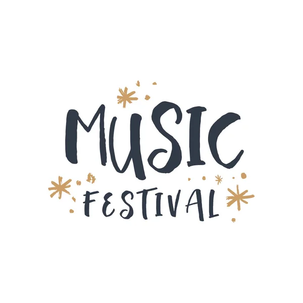 Elemento Della Cartolina Vettoriale Del Festival Musicale Font Stile Lettering — Vettoriale Stock