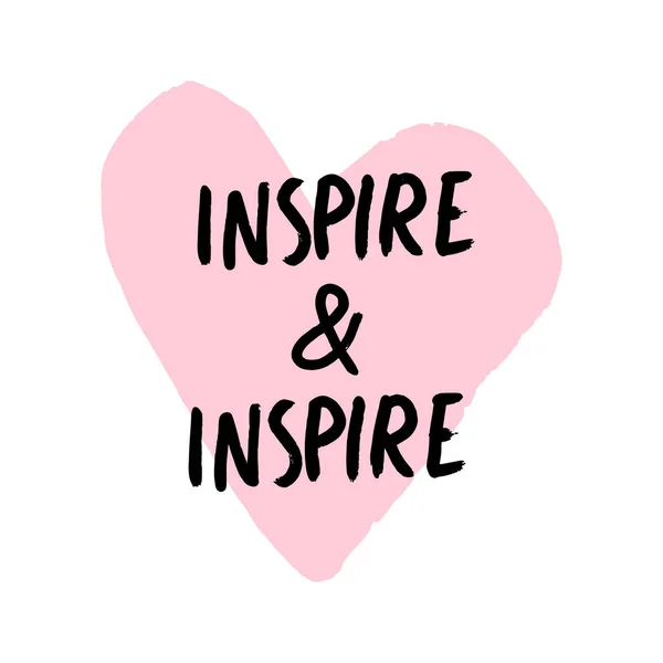 Inspirez Inspirez Une Impression Motivation Unique Dessinée Main Avec Fond — Image vectorielle