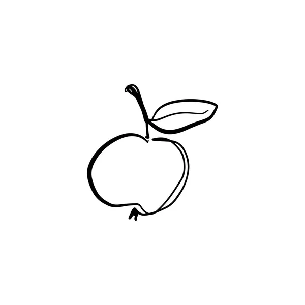 Apple Eleganta Linjeritning Silhouette Kontinuerlig Linje Frukt Hand Dras Minimalistisk — Stock vektor