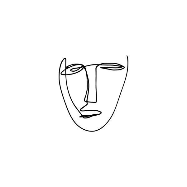 Dessin Abstrait Continu Une Ligne Visage Humain Portrait Style Moderne — Image vectorielle