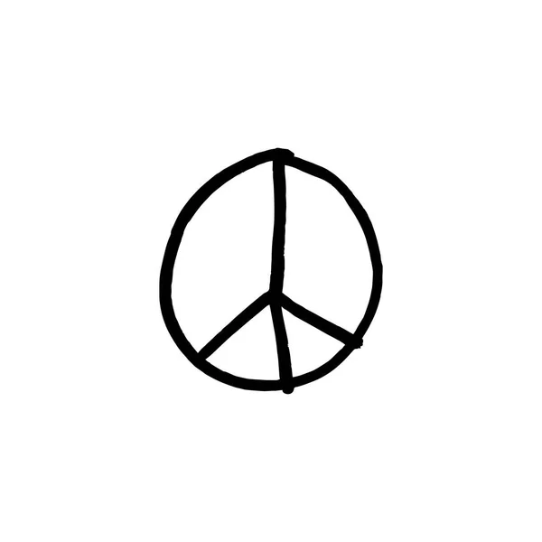 Значок Вектора Символа Мира Рисунок Кистью Чернил — стоковый вектор