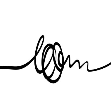 Elle çizilmiş karalama kroki çizgi nesnesi beyaz arka plan üzerinde izole. Vektör sanat.