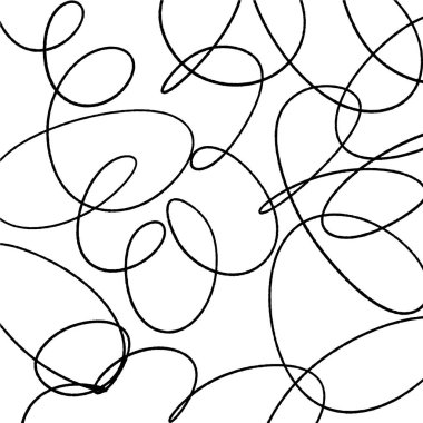 Basit siyah beyaz vektör desen, karışık hatları ile arka plan.