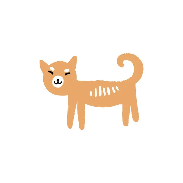 Diseño Plano Abstracto Vector Shiba Inu Perro Lindo Cachorro Ilustración — Vector de stock