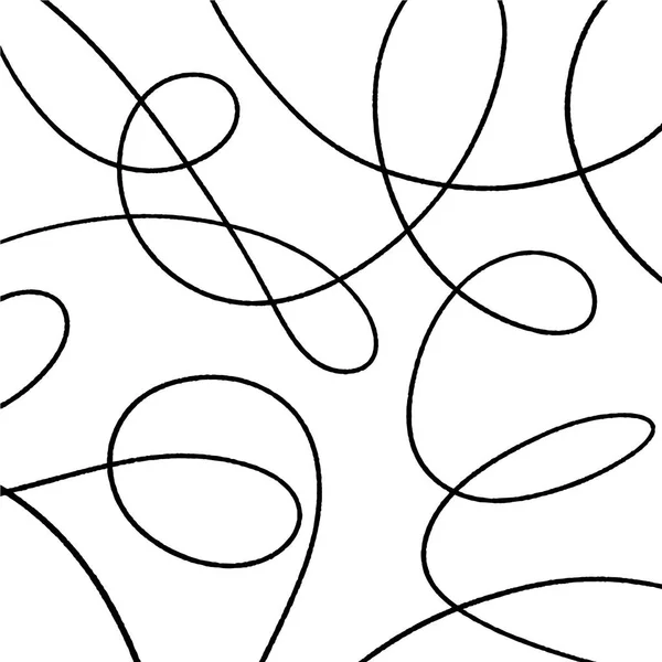 Простой Черно Белый Векторный Рисунок Фон Запутанными Линиями — стоковый вектор