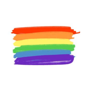 Simge Lgbt bayrak vektör. Gökkuşağının renkleri elle çizilmiş. Özgürlük kavramı.