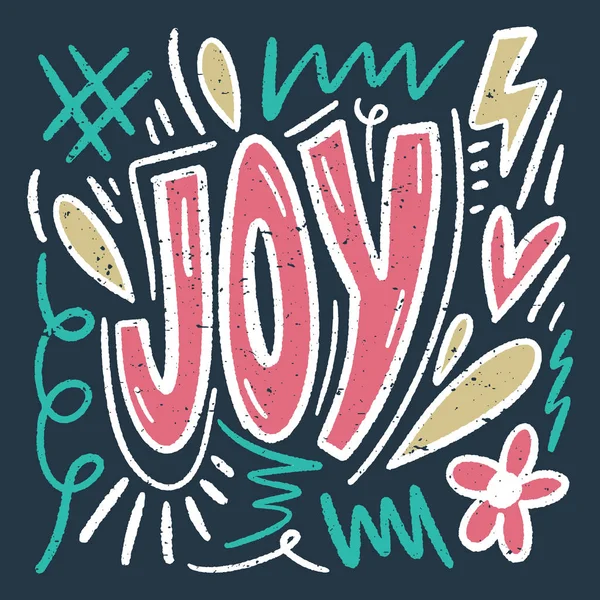 Vector Utsmyckade Bokstäver Positiva Citat Joy Text Gammal Stil Vintage — Stock vektor