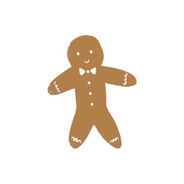 Zencefilli kurabiye adam tatil çerez, düz vektör simgesi, bisküvi sanat. Parmak izi, t-shirtler posterler veya apps için iyi.