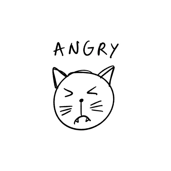 Vector Jpg Image Clipart Editable Isolated Details Angry Cat Baby — Stock Vector
