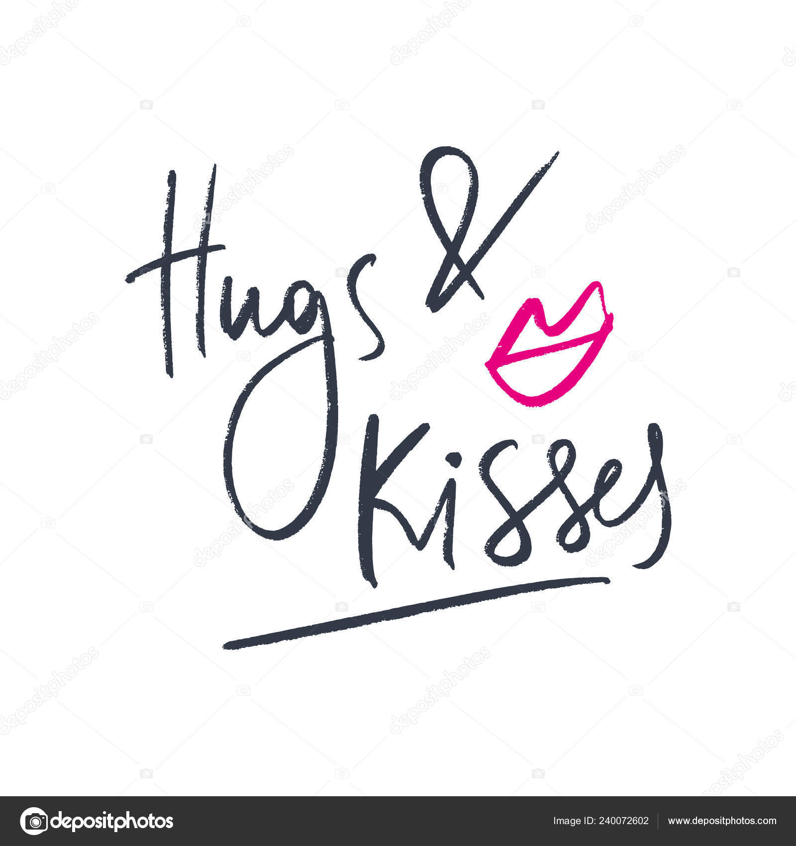 Clipart pink lip Hand Drawn Pink Lipstick Kiss Symbol Hugs Kisses