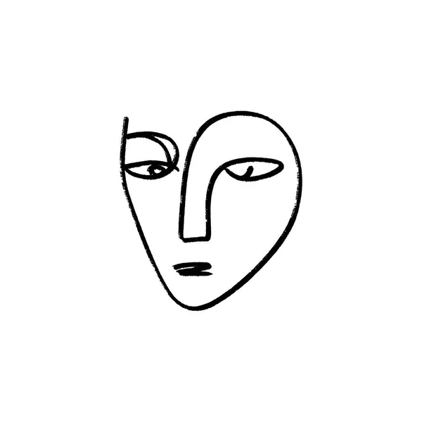 Abstract continuous one line drawing, woman face. Modern style portrait. Vector illustration.