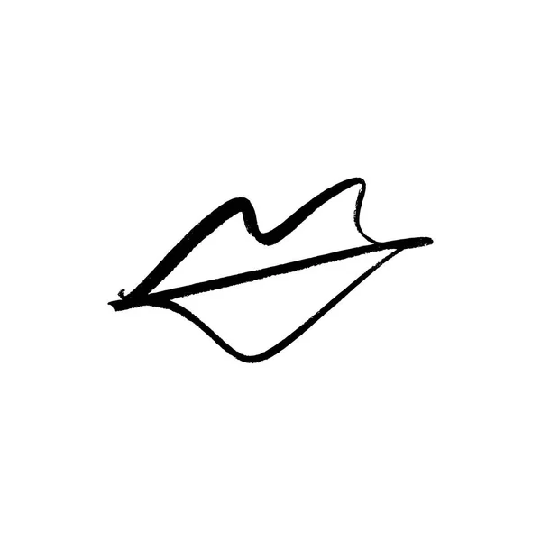 Labbra Disegnate Mano Vettoriale Simbolo Logo Immagine Etichetta Stampa Vestiti — Vettoriale Stock