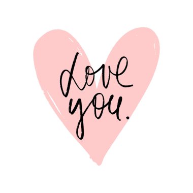 Pastel kartpostal, kalp arka plan metni yazı seviyorum. Sevgililer günü tatil. Handdrawn clipart