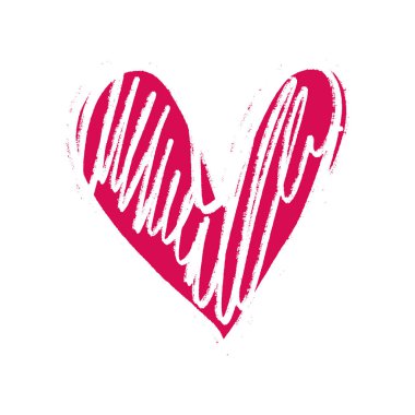 Kalp şekli aşk fırça simgesi, Sevgililer günü kartpostal öğesi