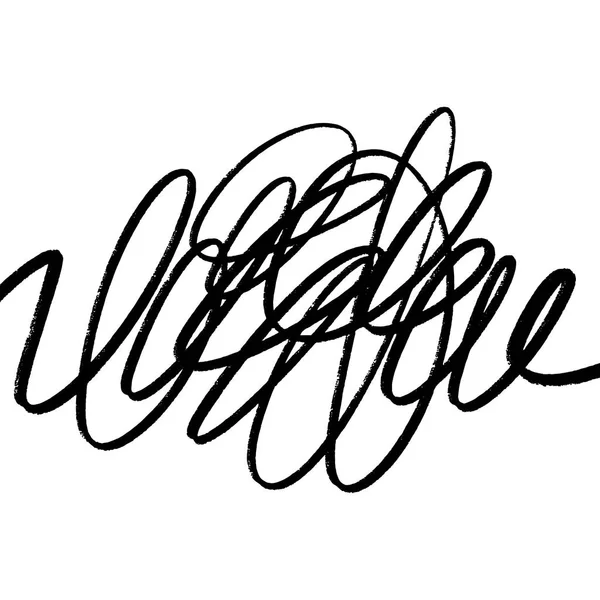 Hand Drawn Grunge Brush Scribble Sketch Line Object Isolated White — Stock Vector