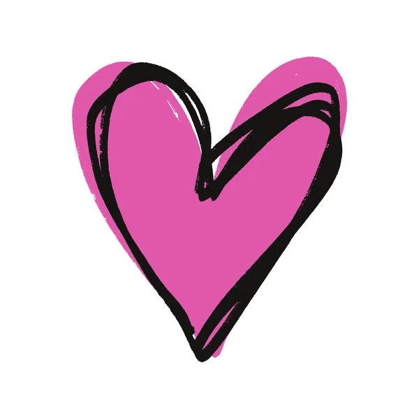 Herzform Liebe Grunge Stil Ikone Valentinstag Postkarte Element — Stockvektor