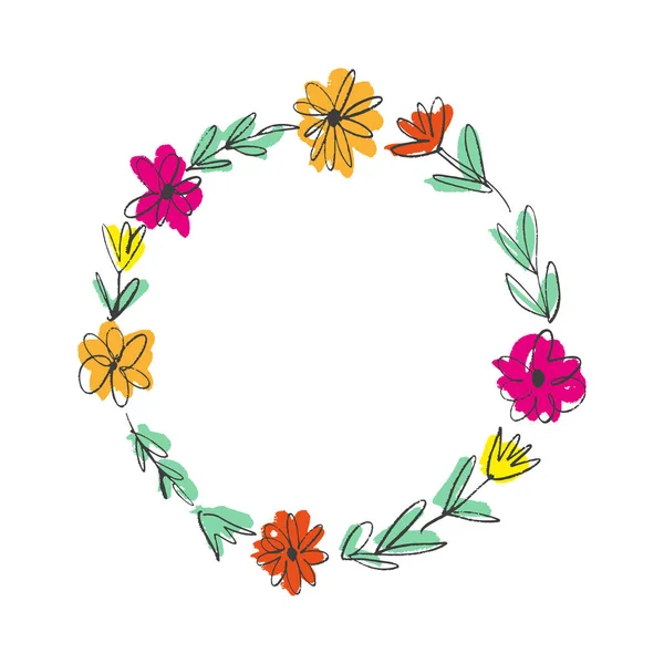博霍鲜艳的花纹花框 文字模板 装饰元素 — 图库矢量图片