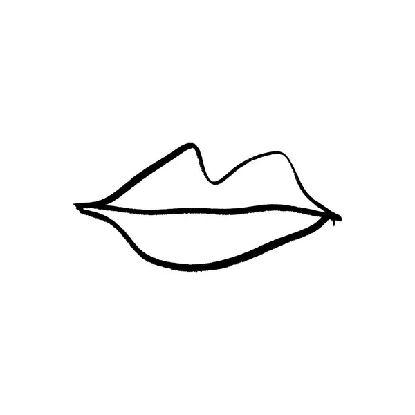 Symbol Podkreślone Usta Ręką Logo Obraz Etykieta Nadruk Odzieży Innych — Wektor stockowy