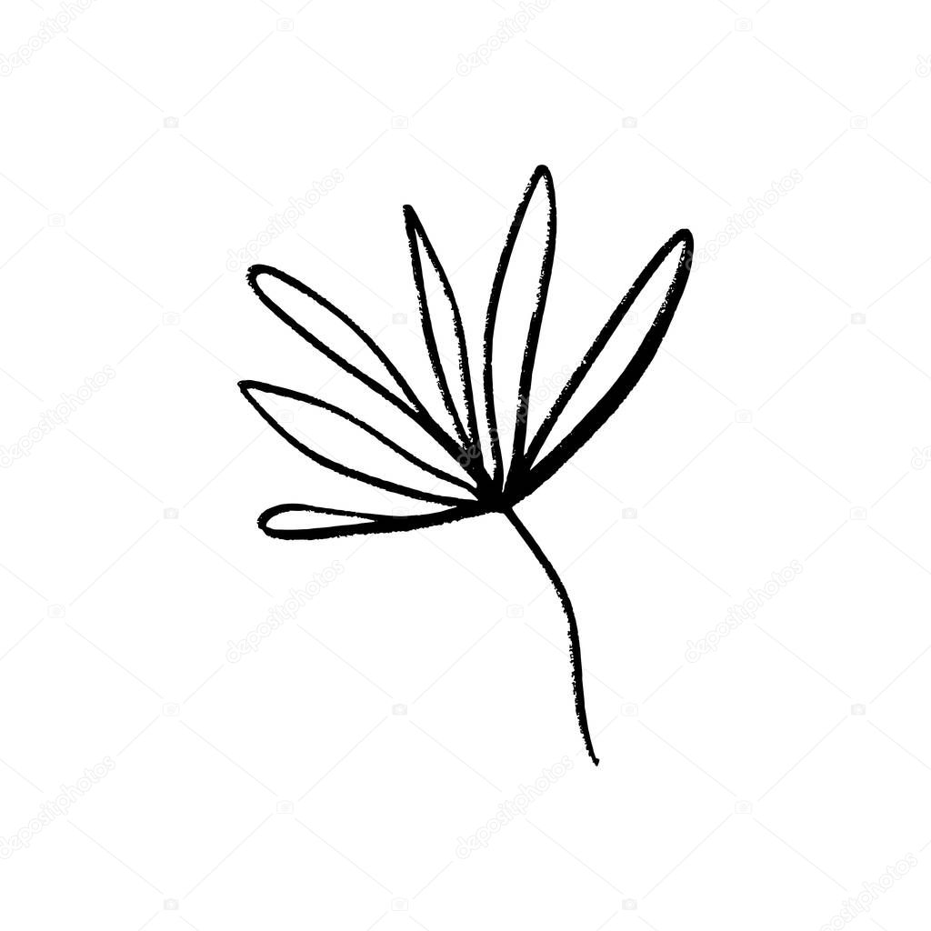 One line artwork lotus flower line art sketch. Minimalist contour stylish decor element