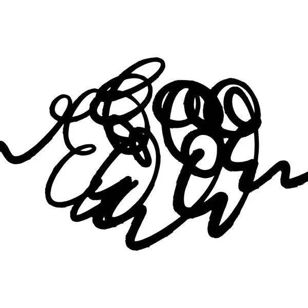 Hand Dras Moderna Grunge Borste Scribble Skiss Linjeobjektet Isolerad Vit — Stock vektor