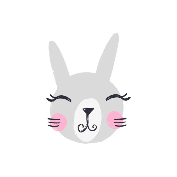 Миле Смішне Обличчя Кролика Весела Каракулева Тварина Маленький Кролик Дитячому — стоковий вектор