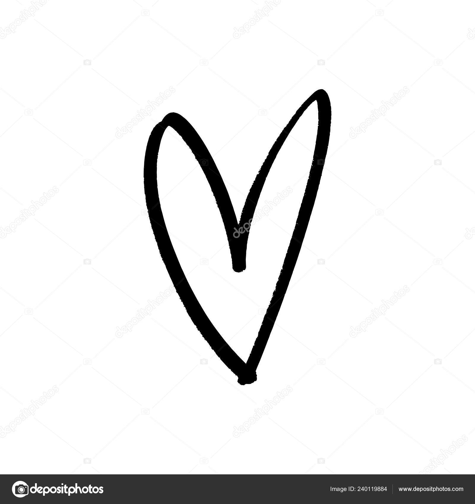 Hand Draw Ink Simple Cute Heart Illustration Love Symbol Decor ...