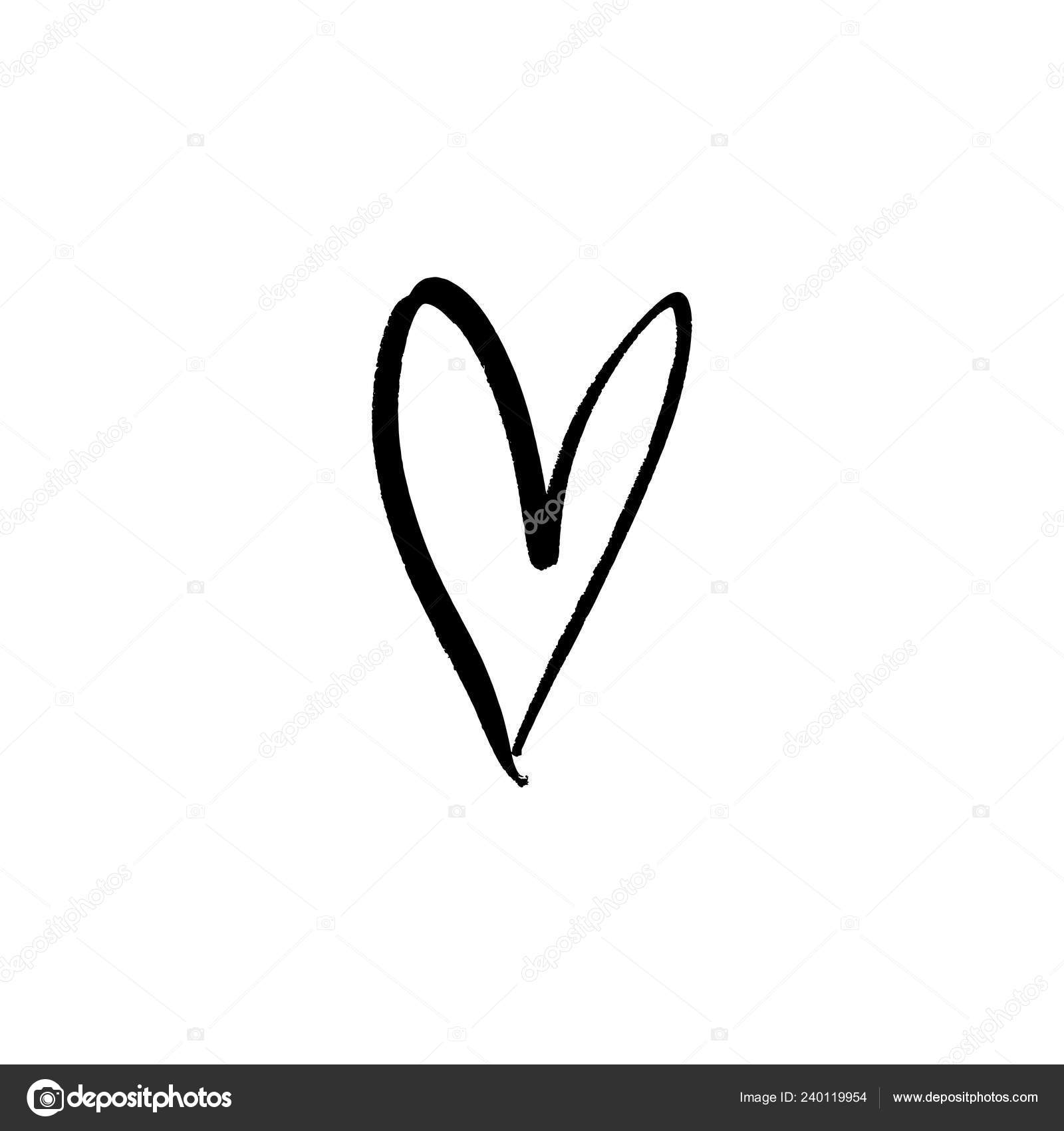 Hand Draw Ink Simple Cute Heart Illustration Love Symbol Decor ...