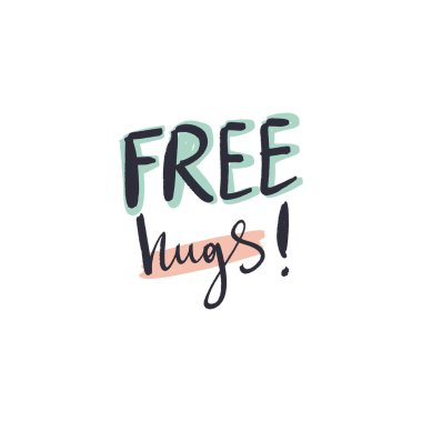 Ücretsiz hugs el yazı, dikkatsiz fırça yazı, işaret ve Yazdır. Clipart, izole ayrıntıları