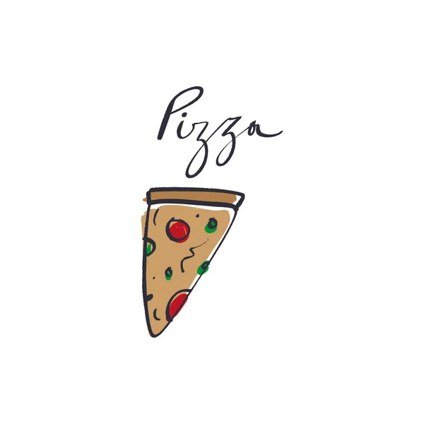 Napis Pizza Zabawny Plakat Dla Kawiarni Lub Odzież Wydruku Dobre — Wektor stockowy