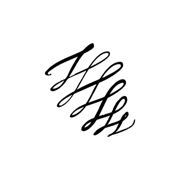 Élégante Boucle Calligraphie Élément Décor Universel Croquis Dessiné Main Signature — Image vectorielle