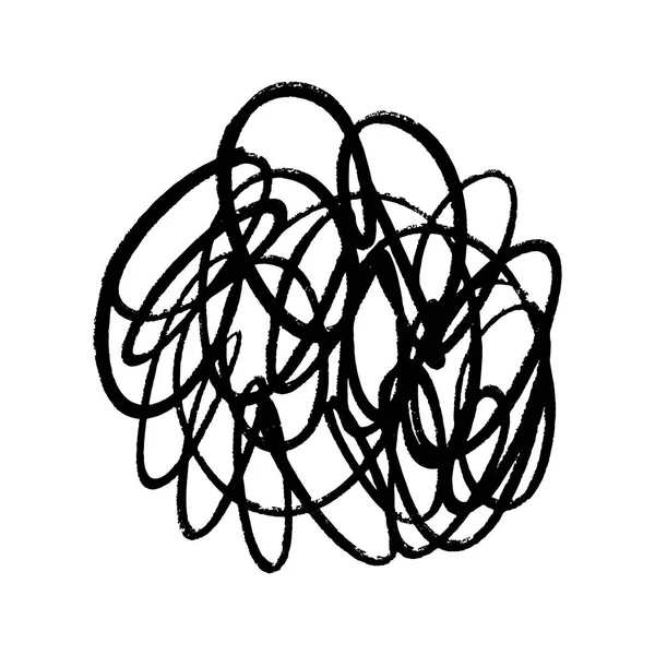 线的纠结 抽象的咕零一击点 通用设计 装饰元素 混乱的手绘的剪影 查出在白色背景 — 图库矢量图片