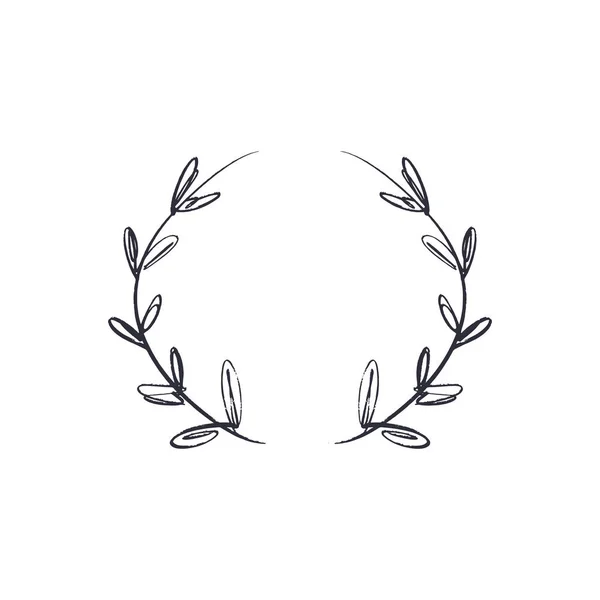 Hand Drawn Floral Frame Sketch Laurel Decor Element Your Design — Stock Vector
