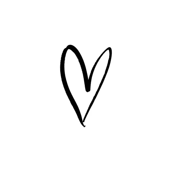 Hand Zeichnen Tusche Einfache Niedliche Herz Illustration Liebessymbol Dekorelement Für — Stockvektor