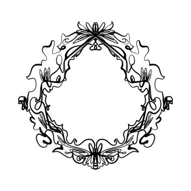 Retro zarif detaylı Barok çerçeve dekoratif detaylı zengin lüks süsleme, vintage grafik hat sanatı