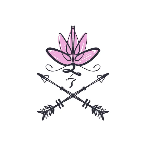 Сакральна Геометрія Lotus Стріли Гармонії Символ Всесвіту Аюрведа Баланс Логотип — стоковий вектор