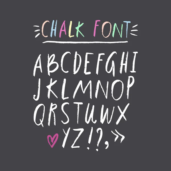 Hand Drawn Cute Font Set Abc Alphabet Funny Chalk Letters — Stock Vector