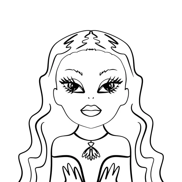 Chica Monstruo Cara Arte Para Colorear Recortar Juguete Papel Moda — Vector de stock