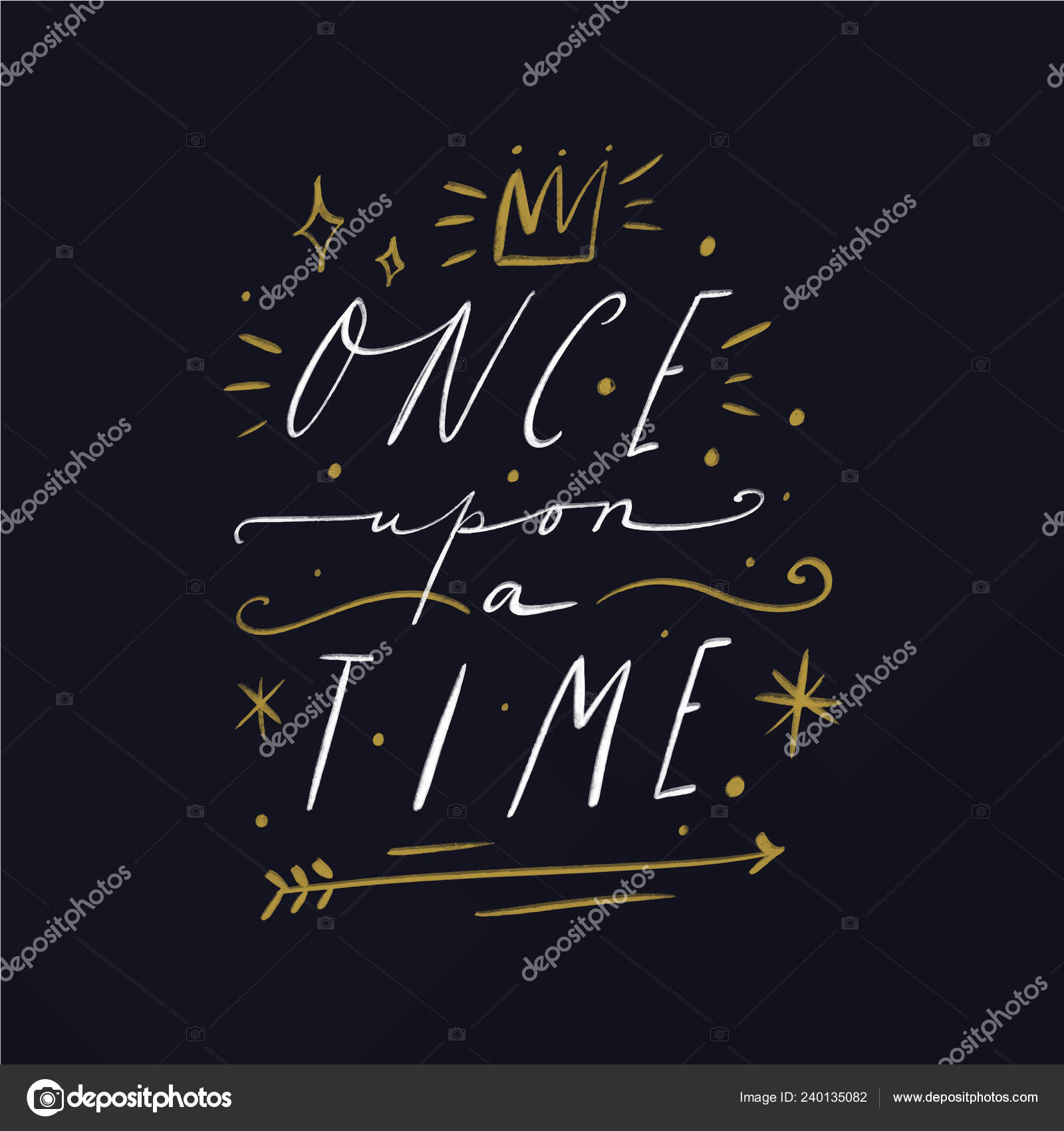 Letras Érase Una Vez Arte Mágico Elemento Decorativo Estampado